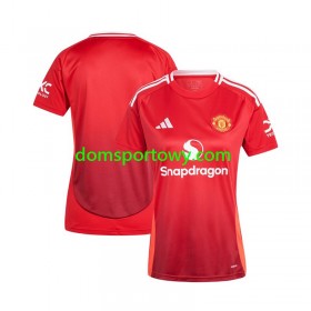 Koszulka Manchester United Damska Domowe Koszulki Piłkarskie 2024-2025 Krótki Rękaw